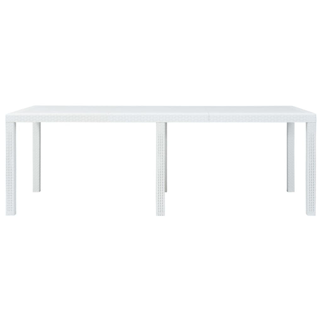 Gartentisch Weiss 220 x 90 x 72 cm Kunststoff Rattan-Optik